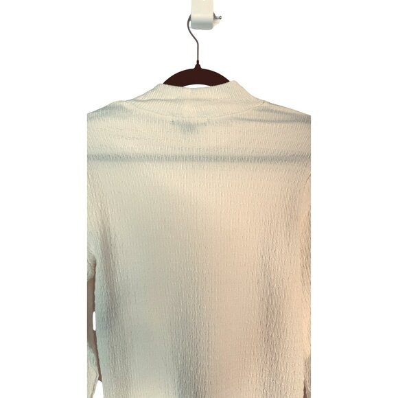 Sanctuary XL Off White Textured Long Sleeve Top Polyester Blend - Picture 9 of 10